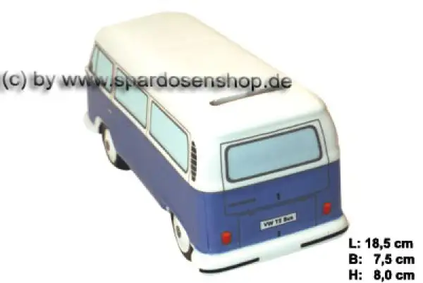 Spardose Auto VW T2 Bus blau Bulli D Spardose Auto VW T2 Bus blau Bulli D