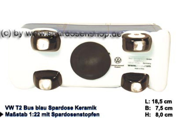 Spardose Auto VW T2 Bus blau Bulli E