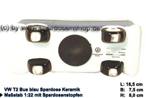 Spardose Auto VW T2 Bus blau Bulli E Spardose Auto VW T2 Bus blau Bulli E
