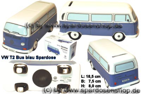 VW Spardose Bus, Blau