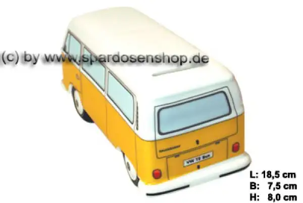 Spardose Auto VW T2 Bus gelb Bulli D Spardose Auto VW T2 Bus gelb Bulli D