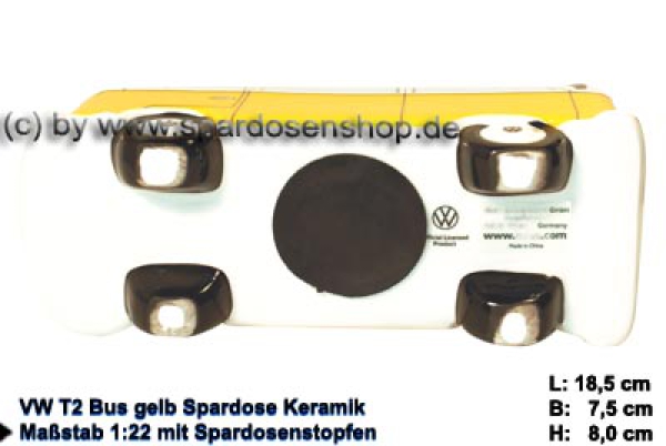 Spardose Auto VW T2 Bus gelb Bulli E