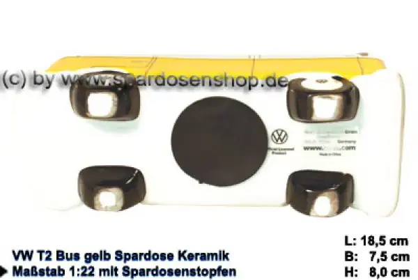 Spardose Auto VW T2 Bus gelb Bulli E Spardose Auto VW T2 Bus gelb Bulli E