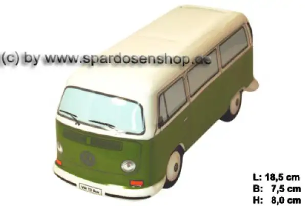 Spardose Auto VW T2 Bus grün Bulli B Spardose Auto VW T2 Bus grün Bulli B