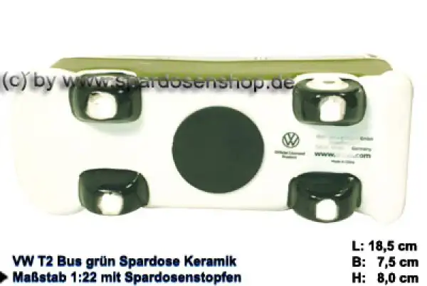 Spardose Auto VW T2 Bus grün Bulli E Spardose Auto VW T2 Bus grün Bulli E