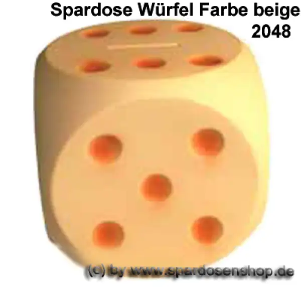 Spardose Würfel Farbvariante beige A Spardose Würfel Farbvariante beige A