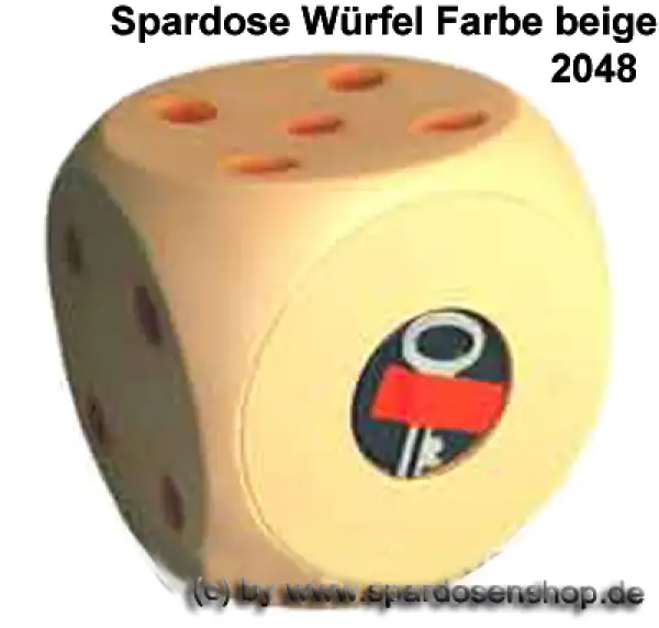 Spardose Würfel Farbvariante beige B Spardose Würfel Farbvariante beige B