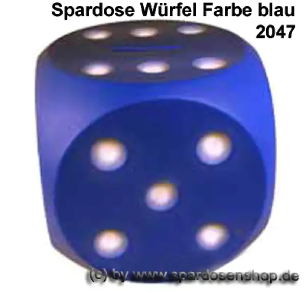 Spardose Würfel Farbvariante blau A Spardose Würfel Farbvariante blau A