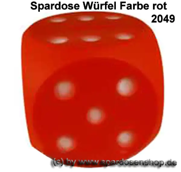 Spardose Würfel Farbvariante rot A