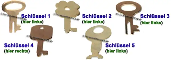 Spardosenschluessel Set 1 verschiedene Spardosenschlüssel aus Metall Spardosenschluessel Set 1 verschiedene Spardosenschlüssel aus Metall