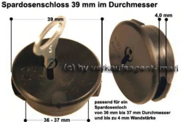 Spardosenschloss 39mm im Set 3 Spardosenschloss 39mm im Set 3