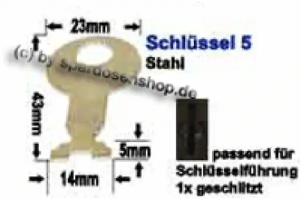 Spardosenschlüssel Nr. 5 im Spardosenschlüssel Set Spardosenschlüssel Nr. 5 im Spardosenschlüssel Set