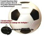 Großspardose Fußball weiß/ schwarz mit großen Spardosenschloss Maße ca.: D= 20 cm A