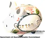 Sparschwein Kleinsparschwein 3D Garten Glück weiß Keramik A