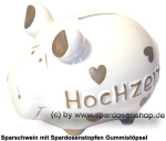 Sparschwein Kleinsparschwein 3D Design Hochzeit Keramik A