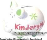 Sparschwein Kleinsparschwein 3D Kindergeld weiß Keramik A