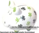 Sparschwein Kleinsparschwein Kleeblatt weiß Keramik A
