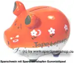 Sparschwein Kleinsparschwein Tapetenwechsel orange-weiß Keramik A