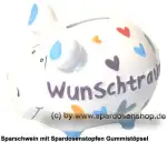 Sparschwein Kleinsparschwein 3D Wunschtraum weiß Keramik A