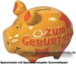 Sparschwein 3D Design Zum Geburtstag dunkelgelb Keramik A