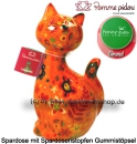 Spardose Spartier Pomme Pidou Katze Caramel orange Keramik A