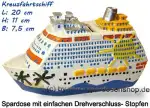 Spardose Kreuzfahrtschiff – weiß/bunt aus Polyresin