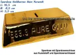 Spardose Goldbarren klein Keramik mit Spardosenschloss A