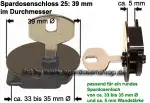 Spardosenschloss 25 Gesamt 39 mm ABS