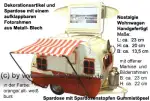 Spardose Wohnwagen Retro orange-weiß – Blech-Deko im Nostalgie-Stil